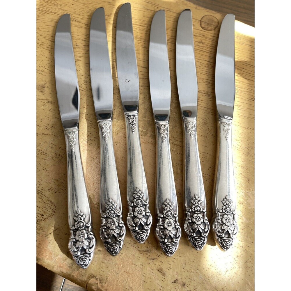 Oneida DISTINCTION 6-Hollow Dinner Knives Prestige 1951 Silverplate Flatware - Picture 6 of 7